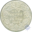 Silver One Rupee Coin of Victoria Empress of Bombay Mint of 1885.