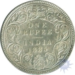 Silver One Rupee Coin of Victoria Empress of Calcutta Mint of 1885.