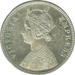 Silver One Rupee Coin of Victoria Empress of Calcutta Mint of 1885.