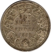 Silver One Rupee Coin of Victoria Empress of Bombay Mint of 1885.