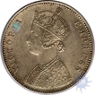 Silver One Rupee Coin of Victoria Empress of Bombay Mint of 1885.