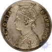 Silver One Rupee Coin of Victoria Empress of Bombay Mint of 1885.