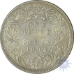 Silver One Rupee Coin of Victoria Empress of Bombay Mint of 1892.