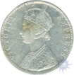 Silver One Rupee Coin of Victoria Empress of Bombay Mint of 1898.