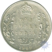 Silver One Rupee Coin of King Edward VII of Bombay Mint of 1908.