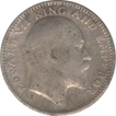Silver Half Rupee of King Edward VII of Calcutta Mint of 1907.