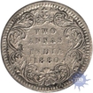 Silver Two Annas of Victoria Empress of Calcutta Mint of 1880.