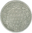 Silver Two Annas of Victoria of Bombay Mint of 1883.