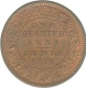 Copper One Quarter Anna of Victoria Queen of Calcutta Mint of 1874.