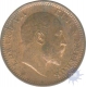 Copper Quarter Anna of King Edward VII of Calcutta Mint of 1906.