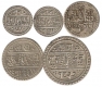 Silver Half (1) & One Fourth Mohar (3) of Prithvi Vira Vikrama of Nepal.