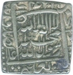 Square Silver Rupee Coin of Akbar of Urdu Zafar Qarin.