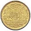 Gold Half Ashrafi Coin of Mir Usman Ali Khan of Hyderabad (Farkhanda Bunyad).