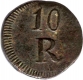 Copper Ten Reis Coin of Maria II of Goa.