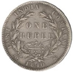 Silver One Rupee Coin of Victoria Queen of Madras Mint of 1840.