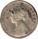 Silver One Rupee Coin of  Victoria Queen of Bombay Mint of 1874.