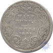 Silver Half Rupee Coin of Victoria Empress of Calcutta Mint of 1881.