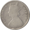 Silver Half Rupee Coin of Victoria Empress of Calcutta Mint of 1881.