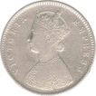 Silver Half Rupee Coin of Victoria Empress of Calcutta Mint of 1892.