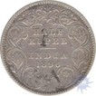 Silver Half Rupee Coin of Victoria Empress of Calcutta Mint of 1894.