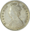 Silver Half Rupee Coin of Victoria Empress of Calcutta Mint of 1897.