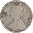 Silver Half Rupee Coin of Victoria Empress of Calcutta Mint of 1898.