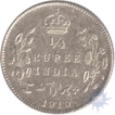 Silver One Fourth Rupee Coin of Edward VII King and Emperor of 1910.