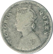 Silver Two Annas Coin of Victoria Empress of 1876.