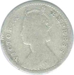 Silver Two Annas Coin of Victoria Empress of 1878.