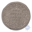 Silver Two Annas Coin of Victoria Empress of 1880.