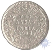 Silver Two Annas Coin of Victoria Empress of 1893.