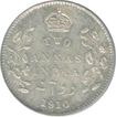 Silver Two Annas Coin of King Edward VII of 1910.