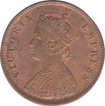 Copper One Fourth Anna Coin of Victory Empress of 1889.