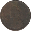 Copper One Fouth Anna Coin of Victoria Queen of 1875.