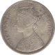 Silver One Rupee Coin of Victoria Queen of Bombay Mint of 1862.