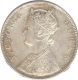 Silver One Rupee Coin of  Victoria Queen of  Bombay Mint of 1862.