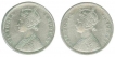 Silver One Rupee Coins of  Victoria Empress of Bombay Mint of 1800.