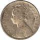 Silver One Rupee Coin of Victoria Empress of  Bombay Mint of 1885.