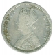 Silver Half Rupee Coin of  Victoria Queen of Bombay Mint of 1874.