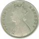 Silver Half Rupee Coin of  Victoria Empress of Calcutta Mint of  1884.