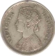 Silver Quarter Rupee Coin of Victoria Empress of  Bombay Mint of 1877.