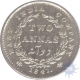 Silver Two Annas Coin of  Victoria Empress of Madras Mint of 1841.