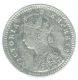 Silver Two Annas Coin of  Victoria Empress of Bombay Mint of 1881.