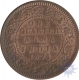 Copper Quarter  Anna Coin of Victoria Queen of Calcutta Mint of 1874.