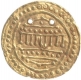 Gold Religious Token of  embossed token with Temple type arch with in doted circle.