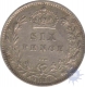 Silver Sixpence Coin of Victoria  of 1888.