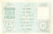 Ten  Rupees Bank Note of of King George V of  Signed by  H Denning of 1923.