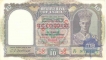 Ten Rupees Bank Note of King George VI of  C D  Deshmukh of Burma Issue.