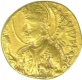 Gold Dinar Coin of Huvishka of Kushanas.