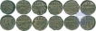 Copper Month Set of Twelve Coiins of Akbar of Delhi Mint.